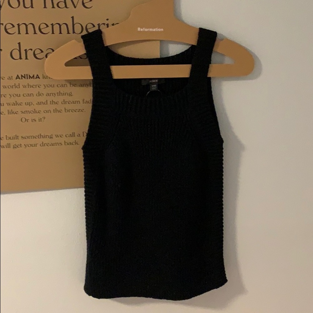 J Crew w Tags Black Knit Sleeveless Top